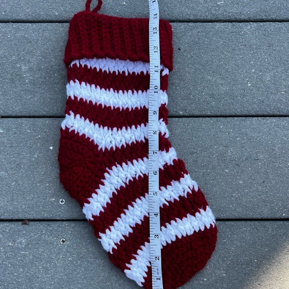 Hand Crocheted Traditional Christmas Stockings With Customizable Name Tag! - Picture 13 of 17
